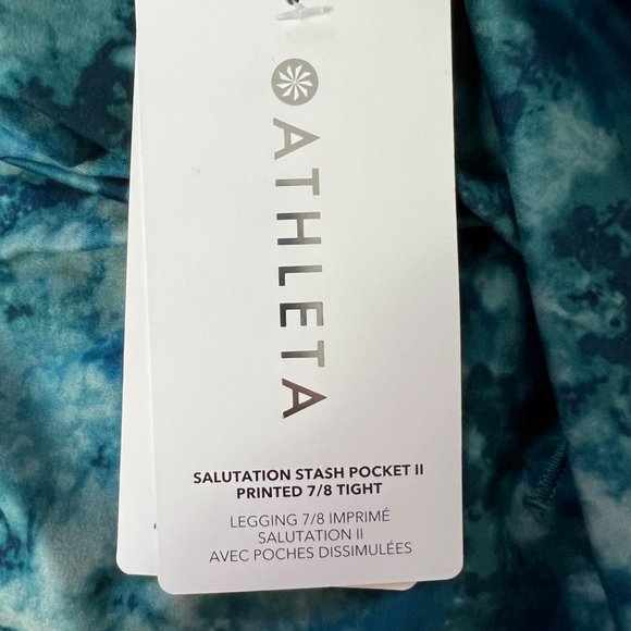 Athleta Plus Salutation Stash Pocket II 7/8 Tight Leggings Blue Tie Dye size 3X - Picture 12 of 16